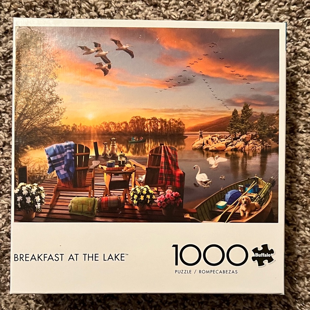 Buffalo David Bitton Lakeside Sunrise Puzzle - Orange, Blue, Green